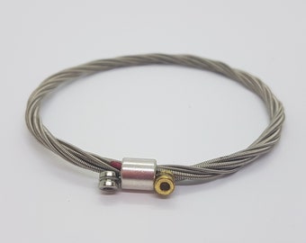 Simple Bass Guitar String Bracelet Upcycled Hand Made