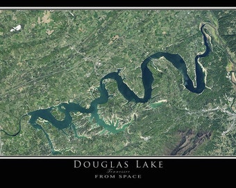 Douglas Lake Tennessee Satellite Poster Map