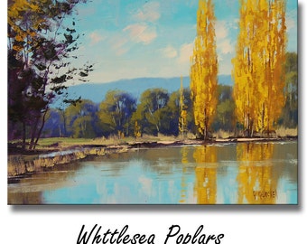 Autumn Paintings Autumn landscape Trees painting River painting Australian art by G.Gercken