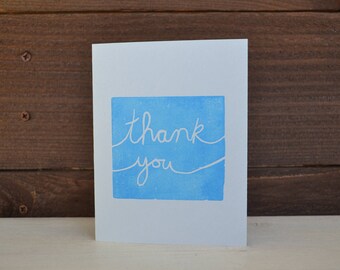 Hand stamped Thank You cards set of 5