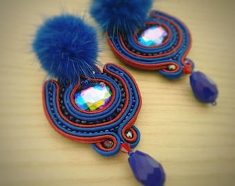 Soutche Blue Berry Earrings