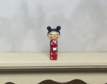 Mini Doll Kokeshi 1:12 scale. 15 mm high