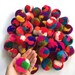 Multi color Big Pom Pom 2 inches, Boho Decor Party Supplies yarn pom pom