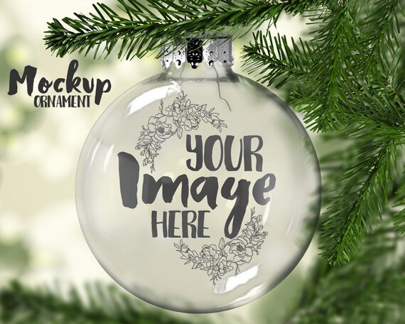 Download Clear Christmas Ornament Mockup Template Floating Ornament