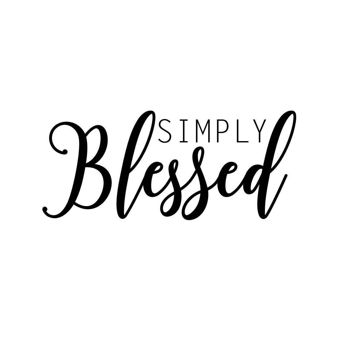 Simply Blessed Phrase Graphics Svg Dxf Eps Png Cdr Ai Pdf