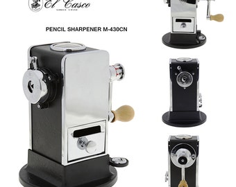 EL CASCO Desktop Pencil Sharpener M-430CN - Black/Chrome - a true work of art - Made in Spain