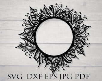 Christmas wreath mandala svg file for cricut / zendoodle / zentangle Christmas / intricate svg file, cricut download svg, mandala wreath svg