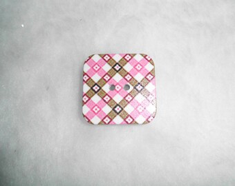 button shape wood square 3cm