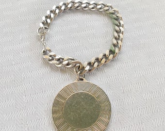 1950s Vintage Coro Silver Tone Medallion Bracelet