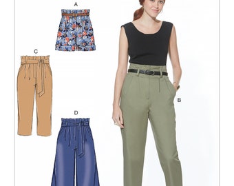 Sewing Pattern Misses' Pants & Shorts, McCall's Pattern 7726, New Pattern, Womens Pants Pattern, New for Spring, High Pleated Waist, Easy