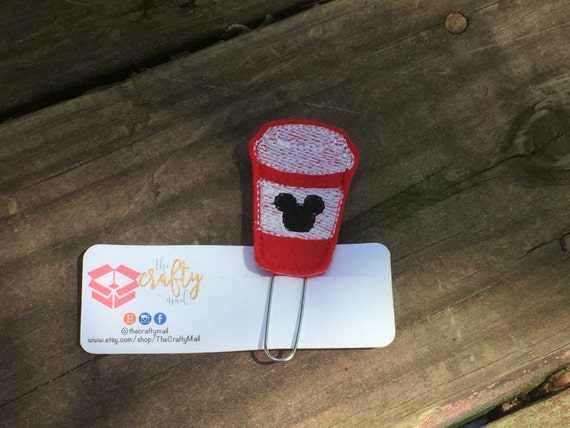 Red Coffee Paper Clip/Planner Clip. Mouse ear planner clip. Mouse planner clip. Coffee planner clip. Character planner clip