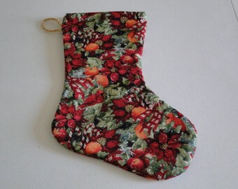 Poinsettias and Fruit Christmas Stocking