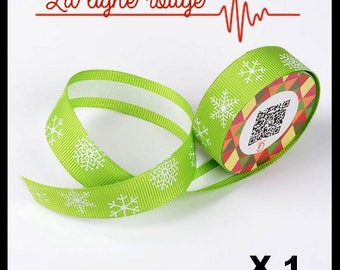 1 meter Masking Tape in silk (No. 63), Christmas snowflakes, washi tape, masking tape.
