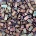 Matte Metallic Khaki Iris Half Tila Bead HTL-2035 Japanese 2-Hole Square - 10 grams