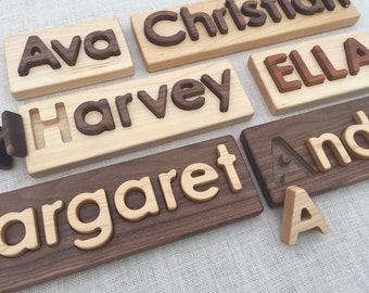 Wooden Name Puzzle -- Custom Name Puzzle -- Heirloom Quality Natural Hardwoods