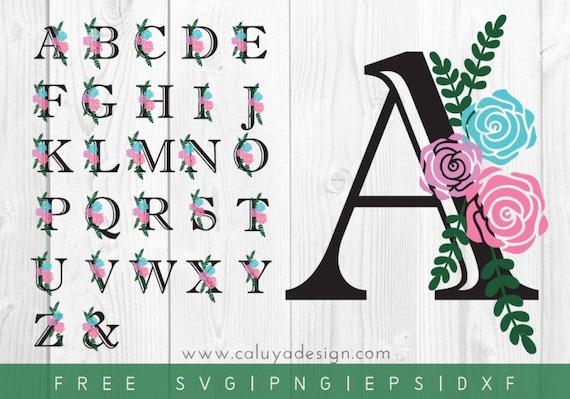 Download FREE SVG & PNG Link Floral Alphabet Cut Files svg png