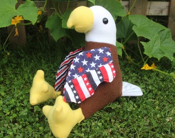 Made to order Fleece plush stuffed bald eagle/american eagle