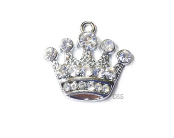 1-5 Rhinestone Crown or Tiara Charm or Pendant. Beautiful Pendant.