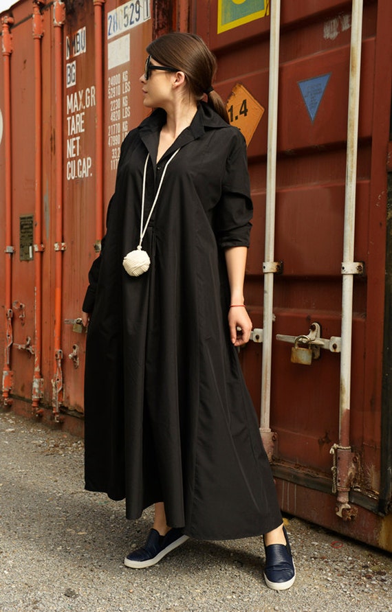 long black shirt dress