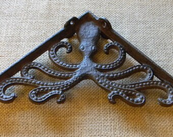 Cast Iron Victorian Style Octopus Shelf Bracket. Kraken Shelf Bracket. Nautical Shelf Bracket. Sold Individually.
