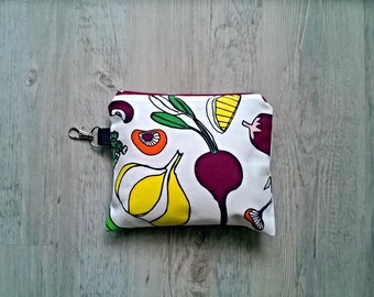 VEGAN Zero Waste Shopping Kit With Veggies Print / 5 Bulk Shopping Bags With a Pouch / Set of 5 Different Produce Shopping Bags