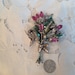 Vintage brooch, flower spray of pink baguettes, rhinestones