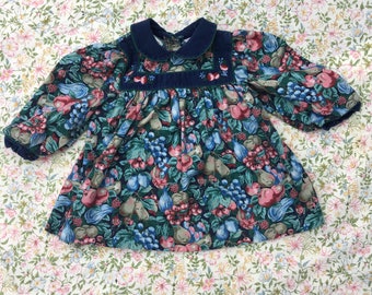Vintage Fruits Baby Dress 1990s size 9-12 Months