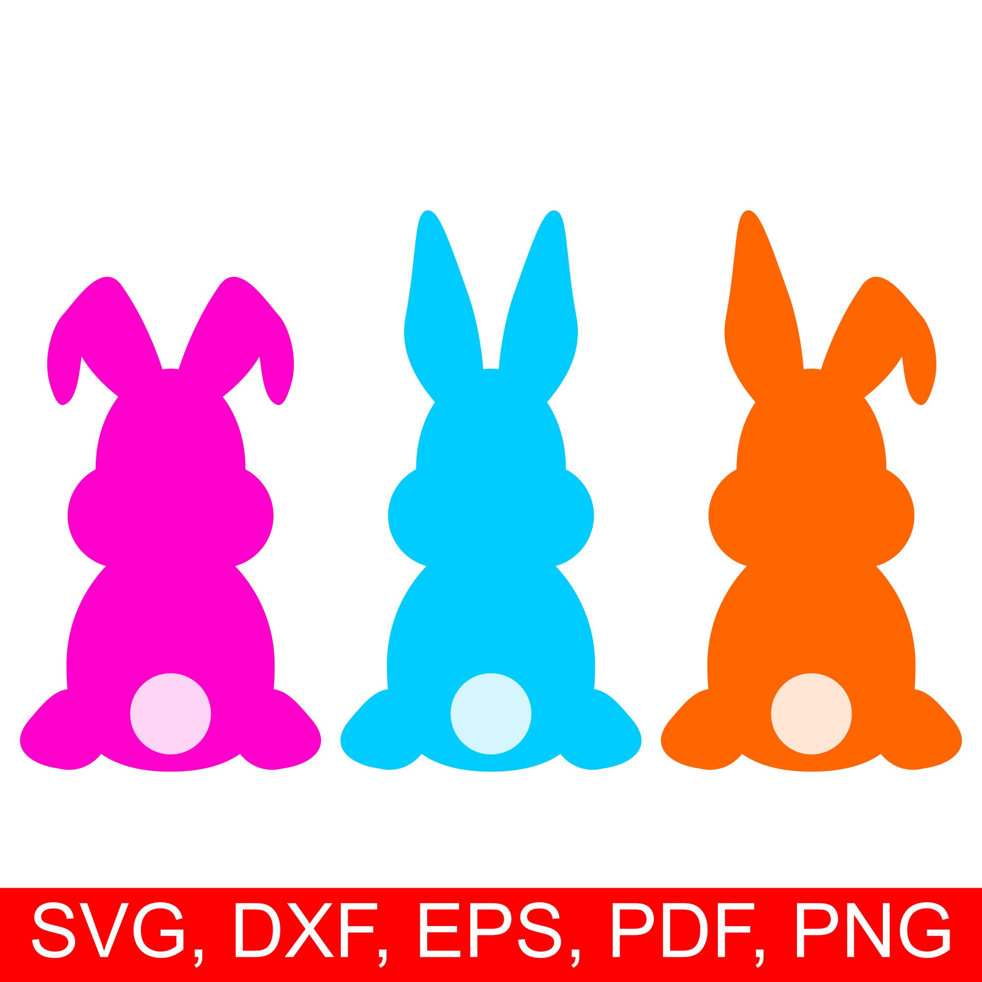 Easter Bunny SVG cut file and Easter Rabbit clipart, set of 3 assorted ...