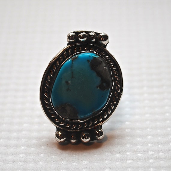 Native American Sterling Silver Turquoise Ring Sz 5.5 #4183
