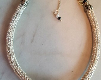 Black White and Pearls Necklace