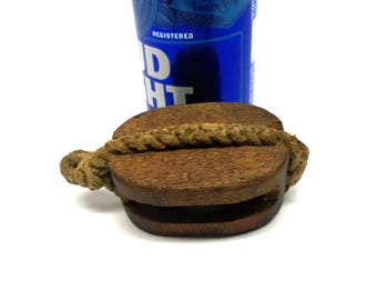 Small Antique Wood and Rope Pulley Primitive Rustic Nautical Pulley Nautical Display