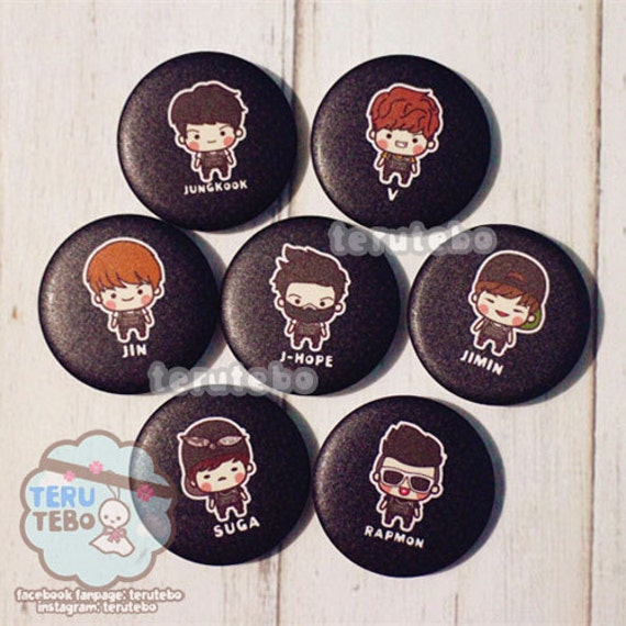 BANGTAN BOYS BTS Kpop Button Pins / Badge