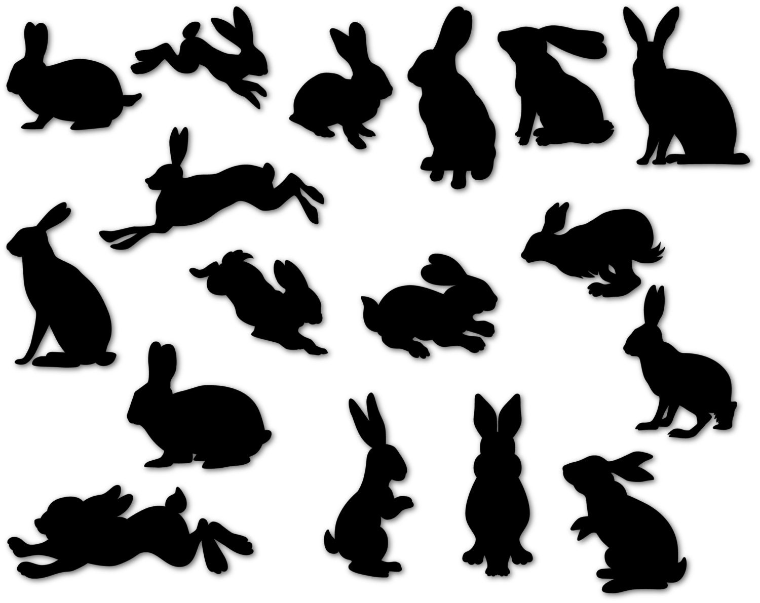 Download Rabbits Silhouettes / Bunny Silhouette / Bunnies svg / Bunny