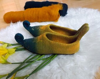 Felt woollen Slippers for women, ready to be shipped, size UK 5 - EU 38