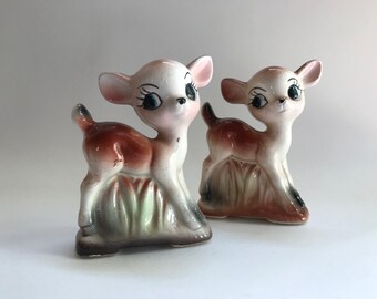 Vintage Deer Salt and Pepper Shakers Set made in Japan