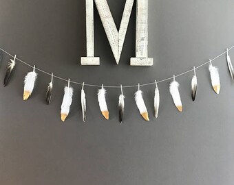 Faux Feather Garland Fall Decor