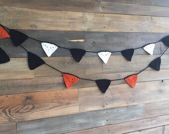 Halloween Crochet Bunting Garland Orange and Black