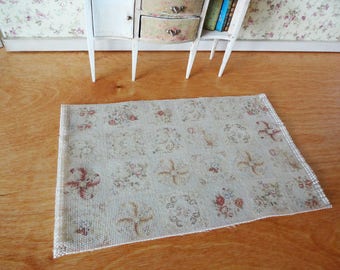 Aubusson Fringed Dollhouse Rug 1:12 scale miniature rug dollhouse Abusson fringed carpet miniature carpet