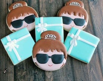 Bride & Co. Cookies, Breakfast At Tiffany's Wedding Cookies, Audrey Hepburn Inspired, Wedding Cookies, Tiffany Party, Bridal Shower