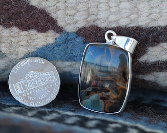 Beautiful Pietersite Necklace - Stunning Pietersite Pendant 925 Silver - Pietersite Necklace - Pietersite