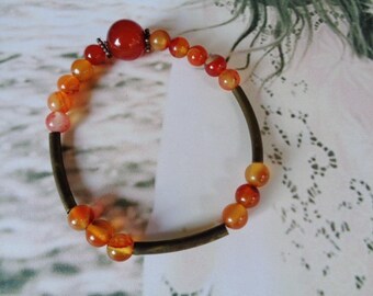 Carnelian bracelet,Zodiac bracelet,Zen bracelet,Gift for Her,Orange bracelet