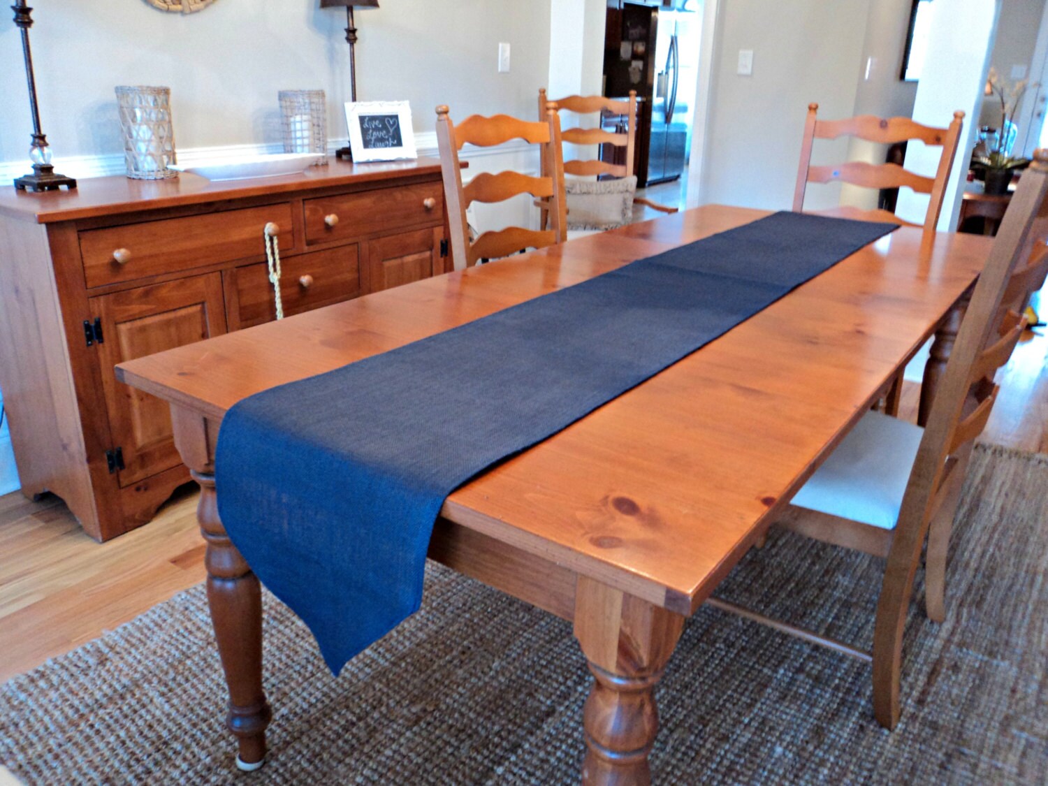 Navy Blue Table Runner Burlap Table Runner Navy Home Decor