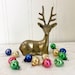 VINTAGE Brass Dear Buck - Deer Figurine - Deer Figure - Deer Sitting Down