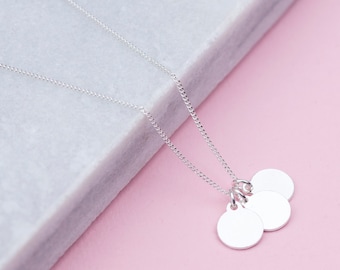 Personalised Sterling Silver Disk Necklace