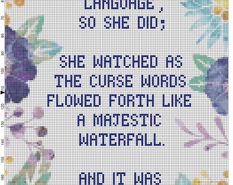 They said watch your language Feminist subversive cross stitch pattern curse words fuck the patriarchy feminism