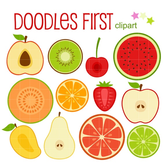 paper sticker transparent printable Digital for Scrapbooking Slices Card Making Fruit Clip Art