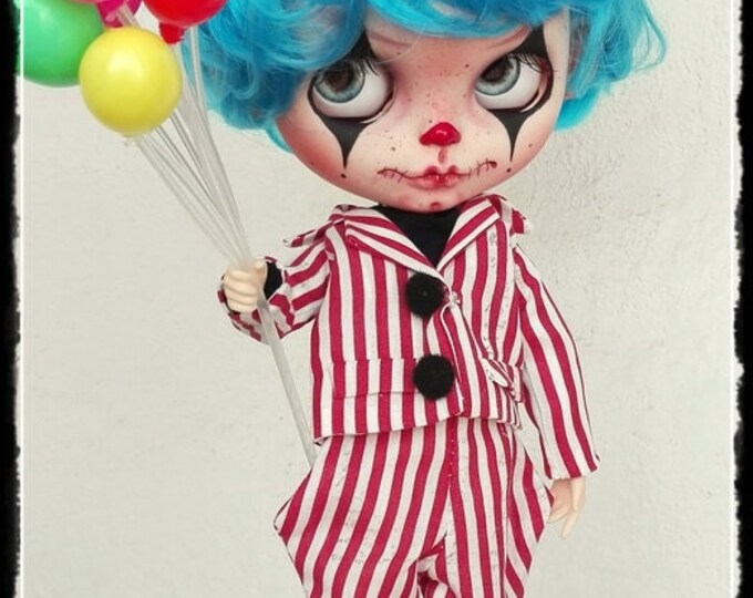 CLOUD Gothic Clown Blythe boy custom doll by Antique Shop Dolls