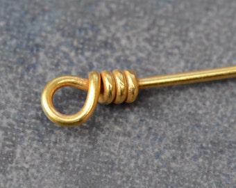Magasin de vente... 2 24k de Bali Vermeil 75mm 22gauge clous avec de la corde noeud bas livraison