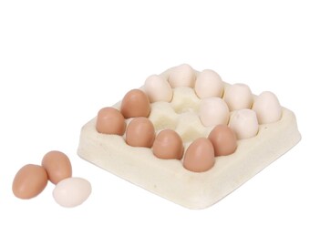 1/12 dollhouse miniature egg carton with 16 pcs eggs dollhouses