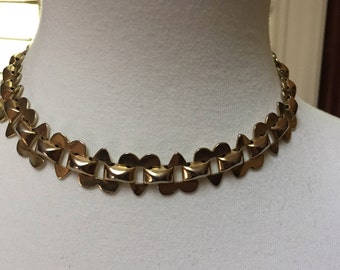 Gold Tone Heart Shaped Choker 15"